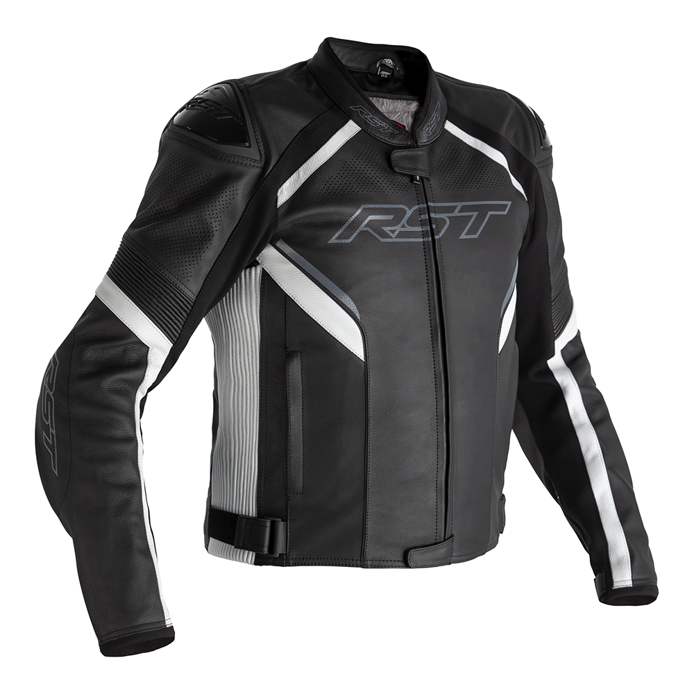 RST SABRE LEATHER JACKET [BLACK WHITE]