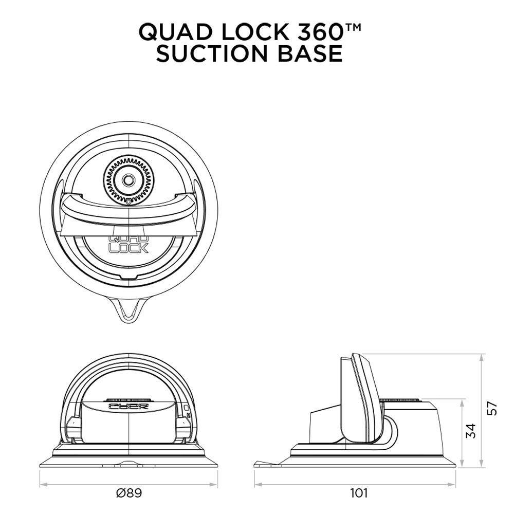 Quad Lock 360 Base - Suction