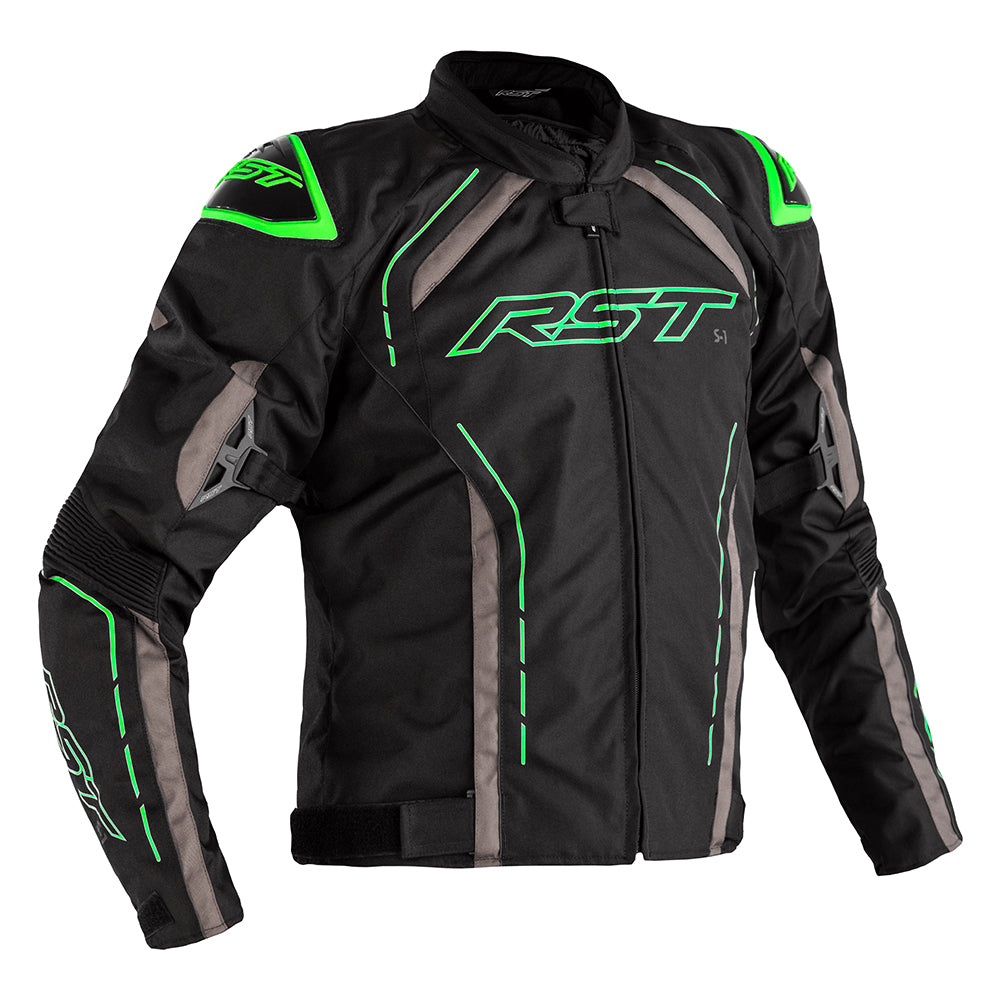 RST S-1 CE TEXTILE JACKET [BLACK GREY NEON GREEN] 