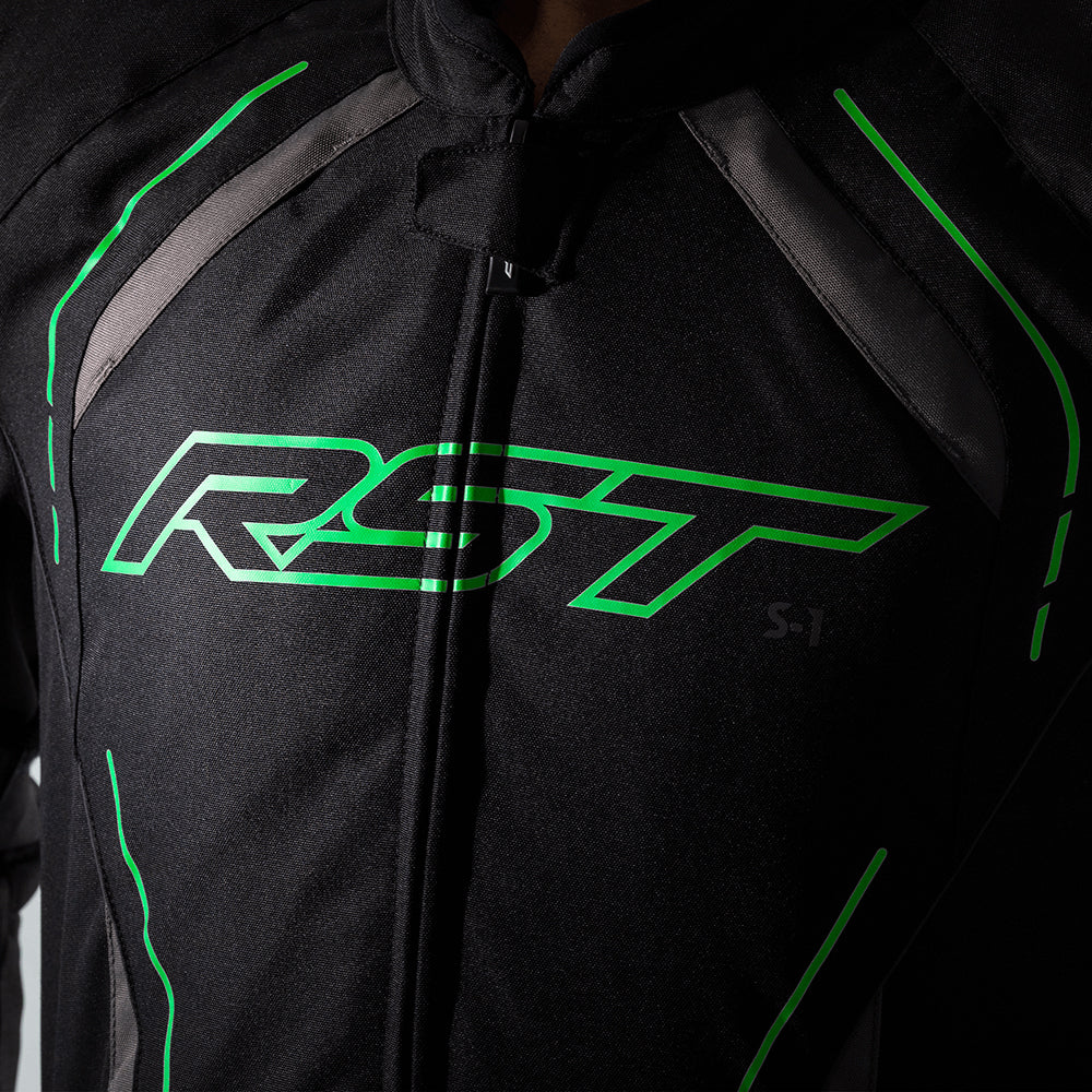 RST S-1 CE TEXTILE JACKET [BLACK GREY NEON GREEN] 